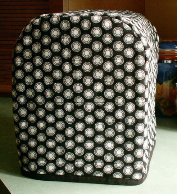 Mini Keurig Cover Black and White by FabricThreadScissors