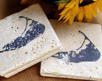 Nantucket Natural Stone Coaster Set (4), Beer Coaster, Coaster, Drink Coaster