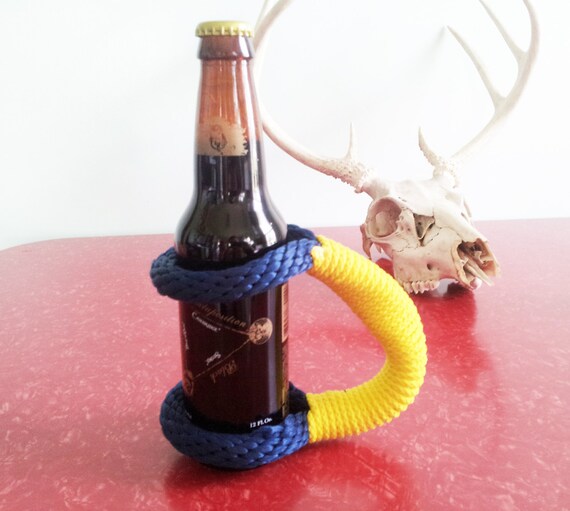 Unique New BRAIDED Rope Bottle Beer Drink Cozy HOLDER Muggie