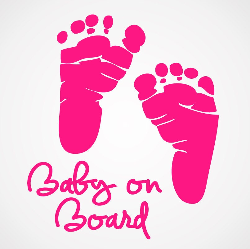 Baby on Board Decal Baby Footprints Newborn Decals Boy