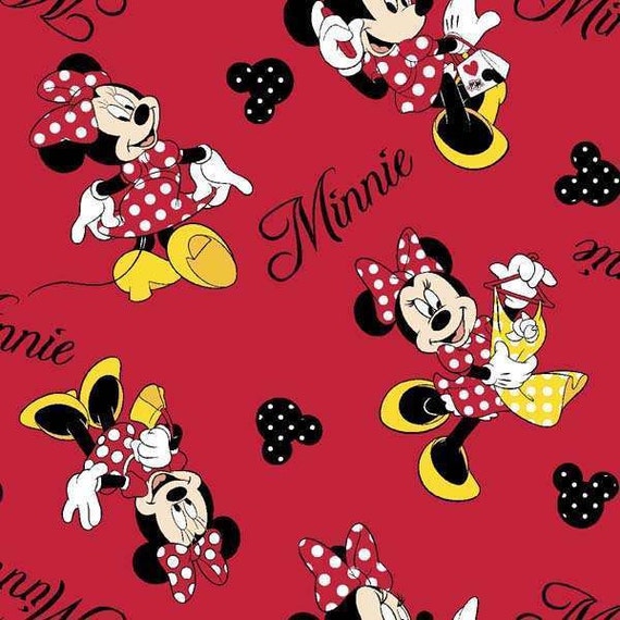 By the Yard Disney Minnie Mouse Loves by JourneysTreeHouse on Etsy