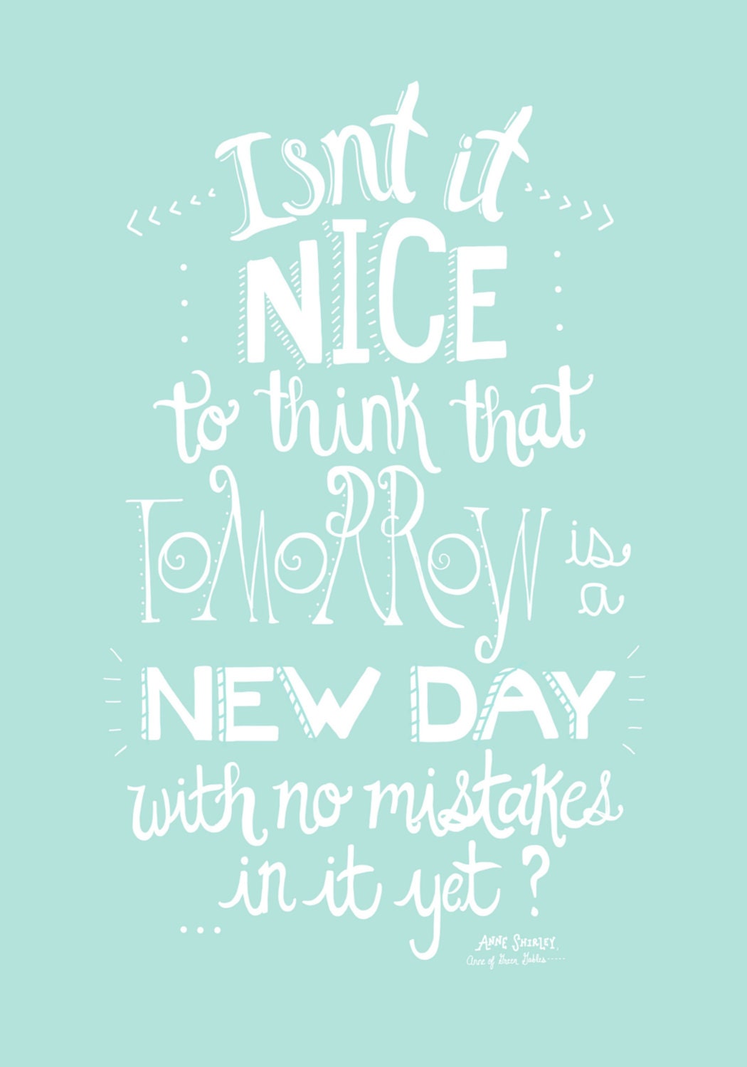 Anne of Green Gables poster classic book quotes by SweetestPie