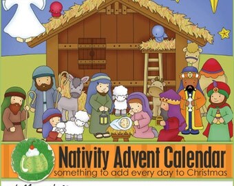 NATIVITY ADVENT Calendar - Downloadable PDF Only - Christmas Advent Calendar, Christmas, Baby Jesus, Calendar