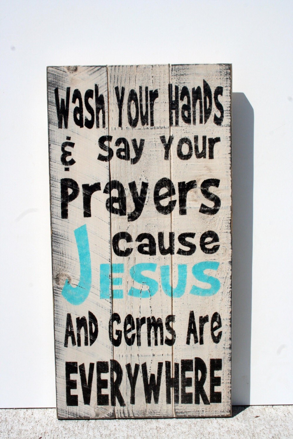 Wash Your Hands and Say Your Prayers Wood Sign by RusticlyInspired