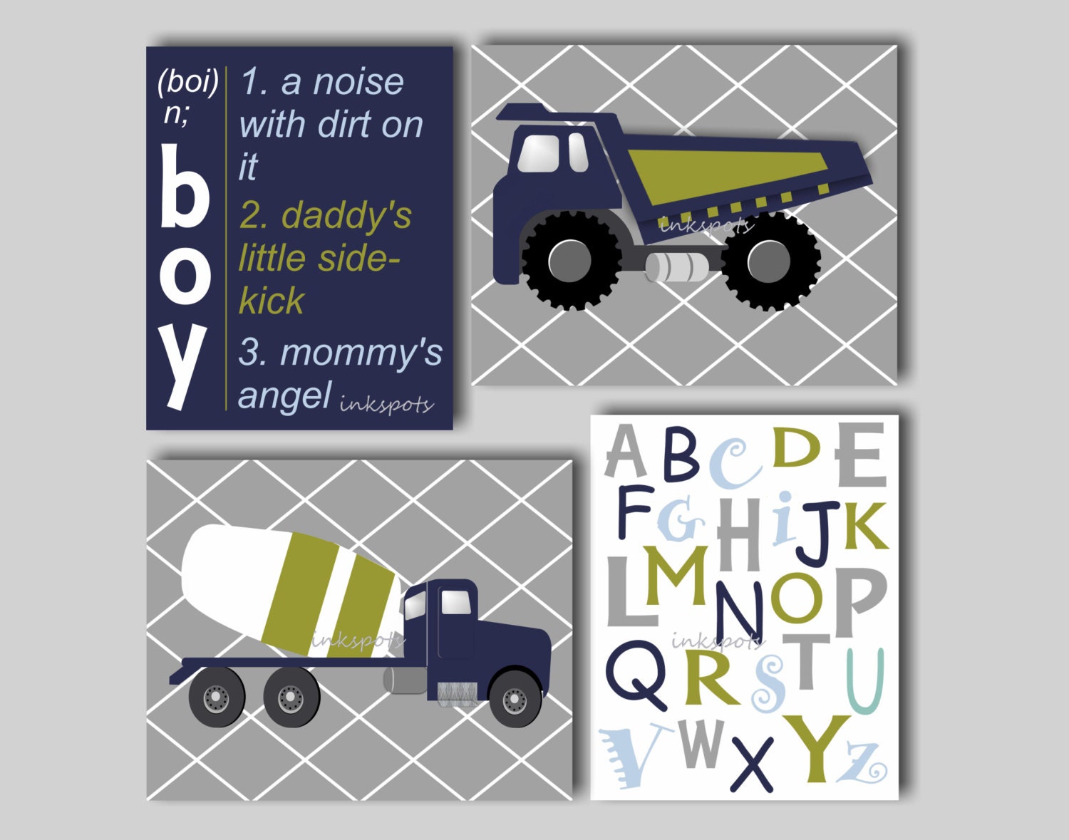 Truck Nursery Art Boys Nursery Construction Truck Art