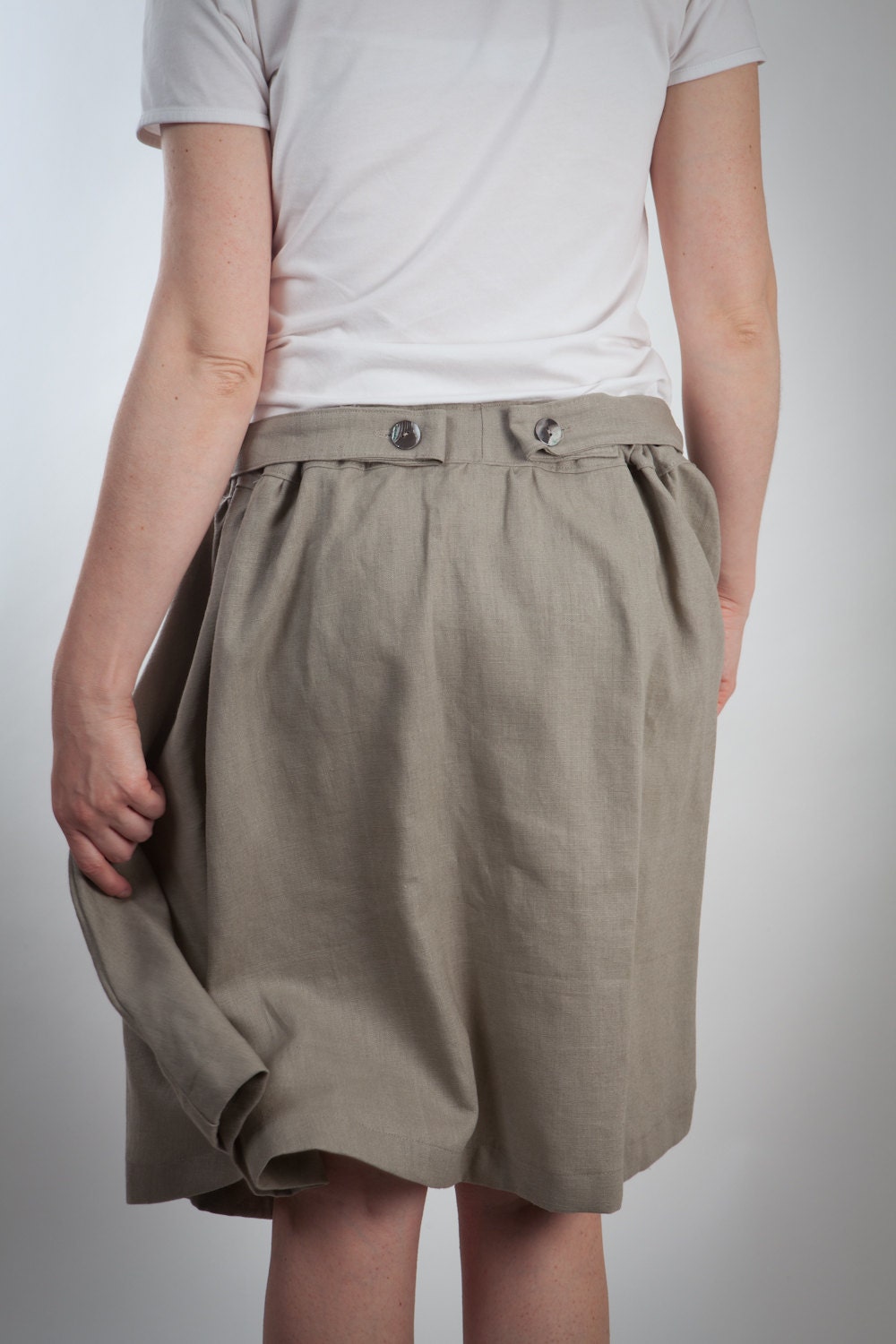 grey overall skirt