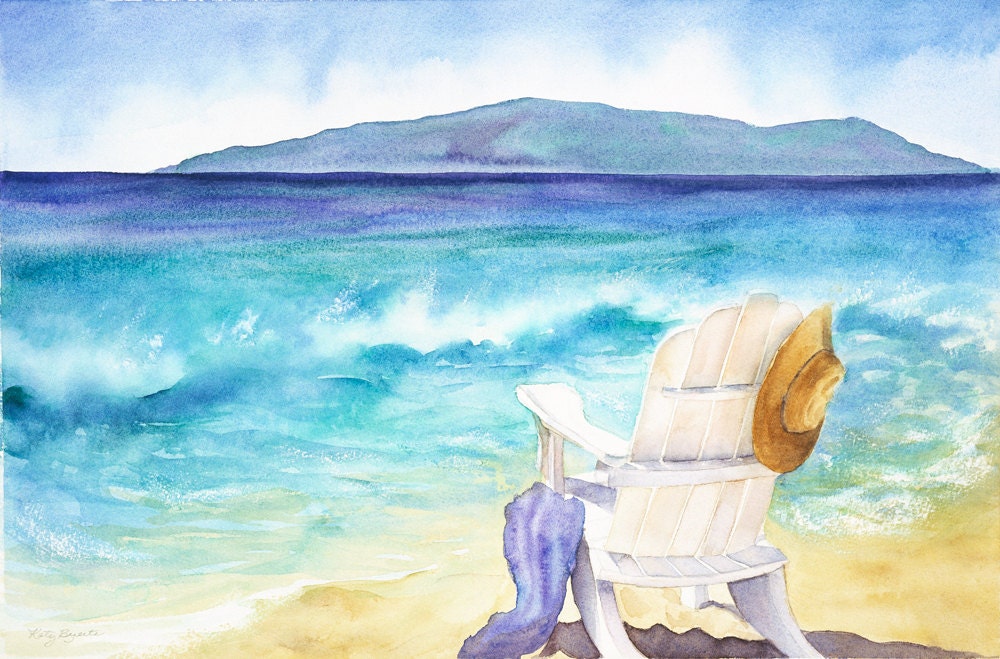 New Beach Chair Watercolor for Large Space