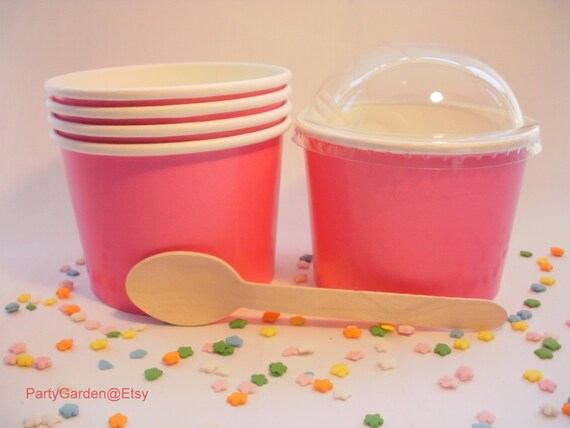 25 Hot Pink Ice Cream Cups - Medium with DIY Labels Il_570xn