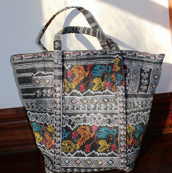 ... quilted beach bag - one of a kind - could also be used as a diaper bag