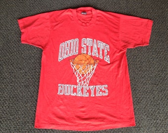 Vintage Ohio State Buckeyes Basketball Short Sleeve Logo T-Shirt Size L