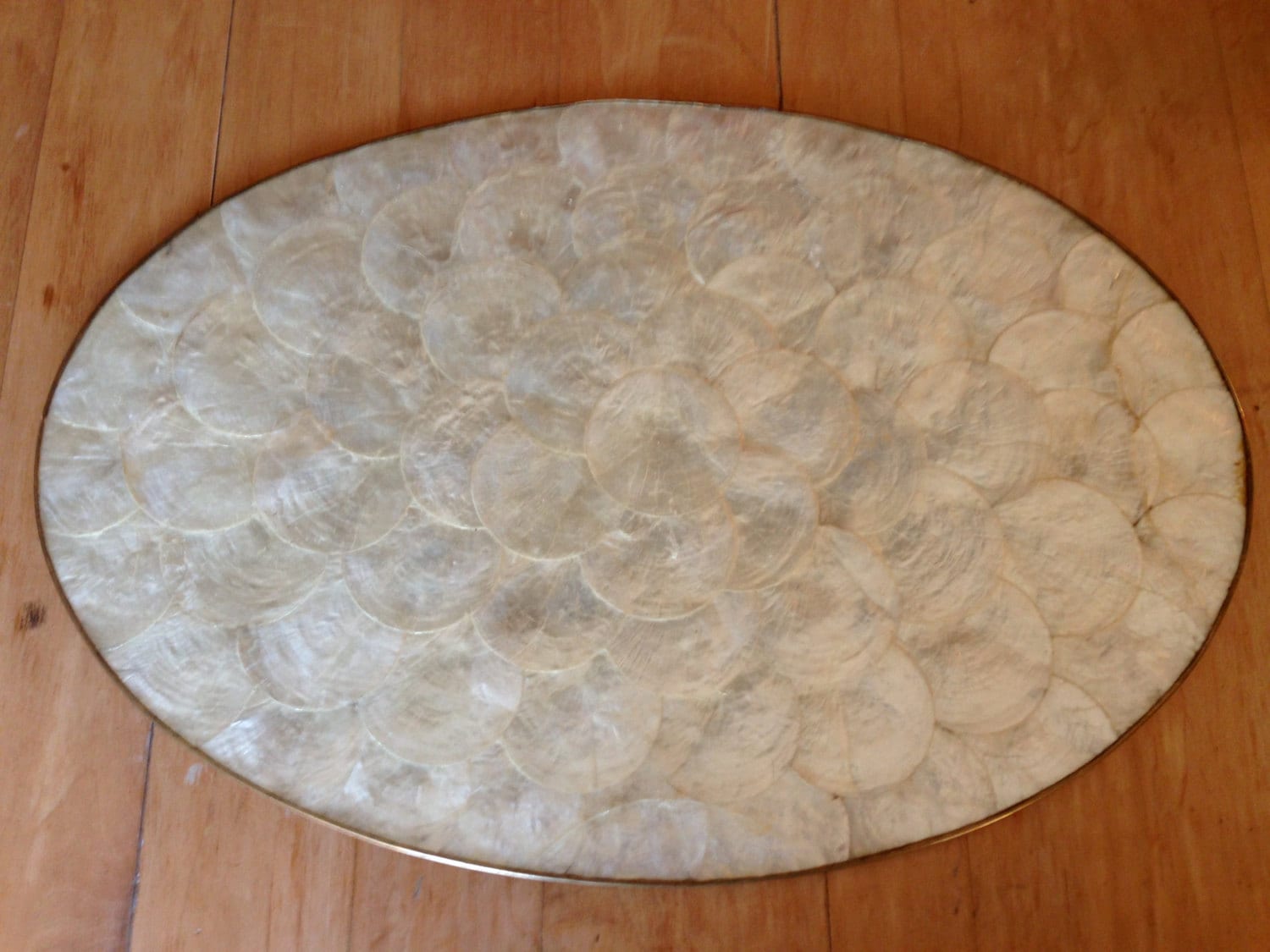 Vintage Capiz Shell Placemat Set Oval Set of 4