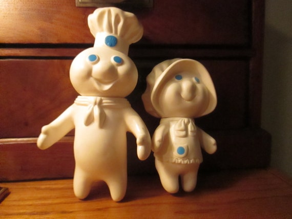 Pair of Vintage Pillsbury Dough Boy Mr Mrs Poppin Fresh Dolls