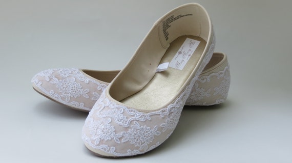 White Lace Flats