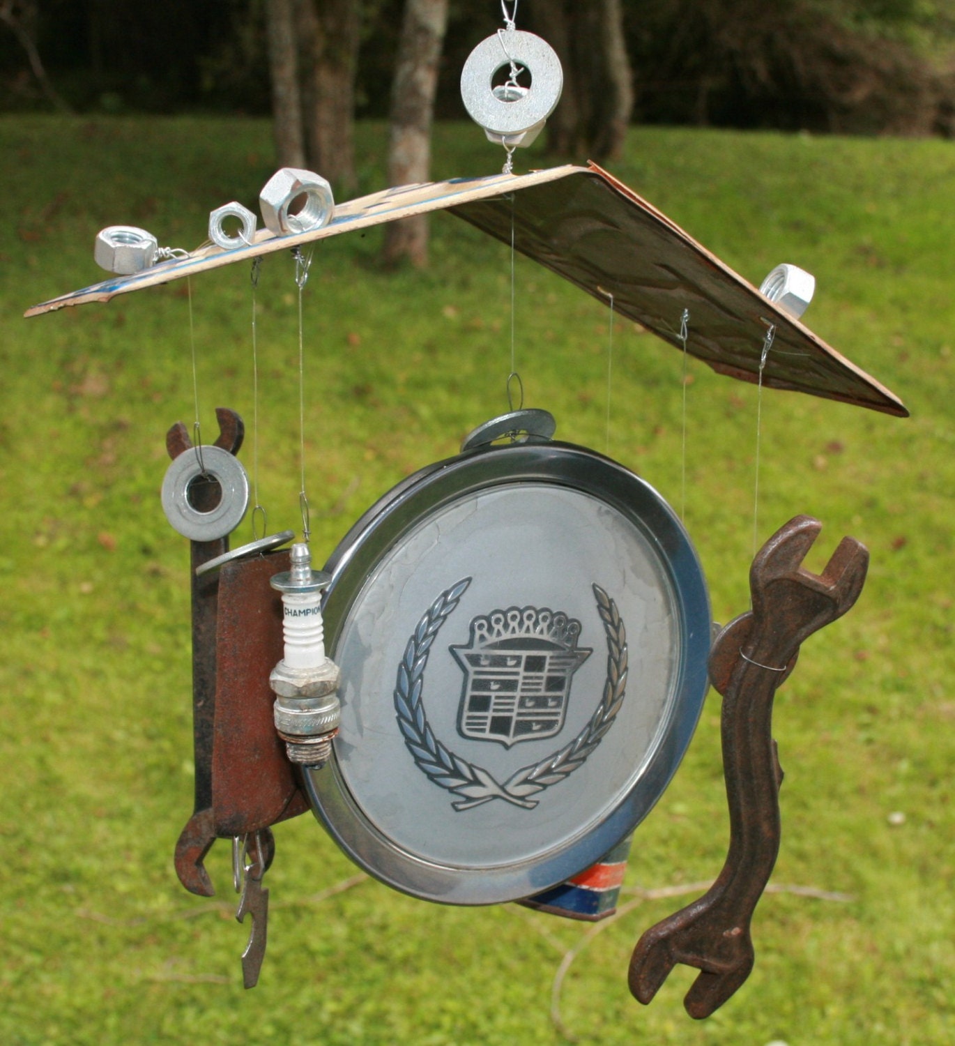 Car Automotive Wind Chime License Plate Tools Spark Plug