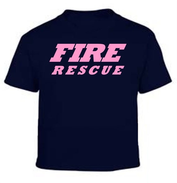 Fire Rescue Navy/Pink Duty Kids T-Shirt Sizes XS to by RescueTees