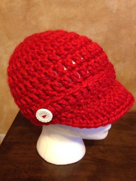 Items similar to Adult Red Newsboy Hat on Etsy