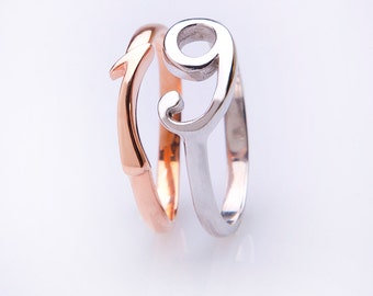 Items similar to Lucky Number 13 Ring in Solid Silver and Black Unisex ...