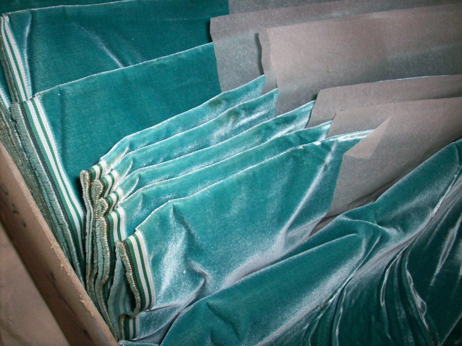 Antique Victorian Silk Velvet Fabric Yardage Made in France