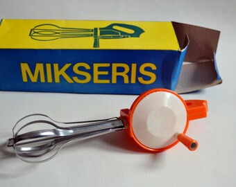 Vintage manual Mixer- Made in Riga USSR - Orange and White