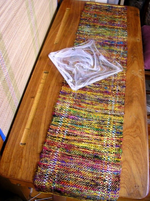 Hand woven Sari Silk Table runner