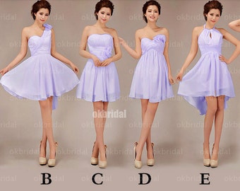light purple bridesmaid dress, cheap bridesmaid dress, short dress ...