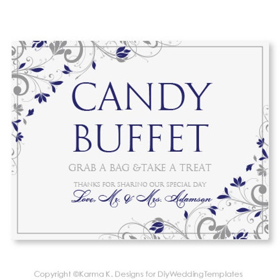 Candy Buffet Foldover Sign Template DOWNLOAD by KarmaKWeddings