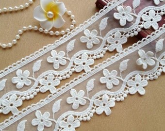 Cotton Lace Trim Victoria Lace Fabric Vintage by lacelindsay