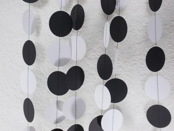 Items similar to Party Paper Garland Black & White Birthday Party ...