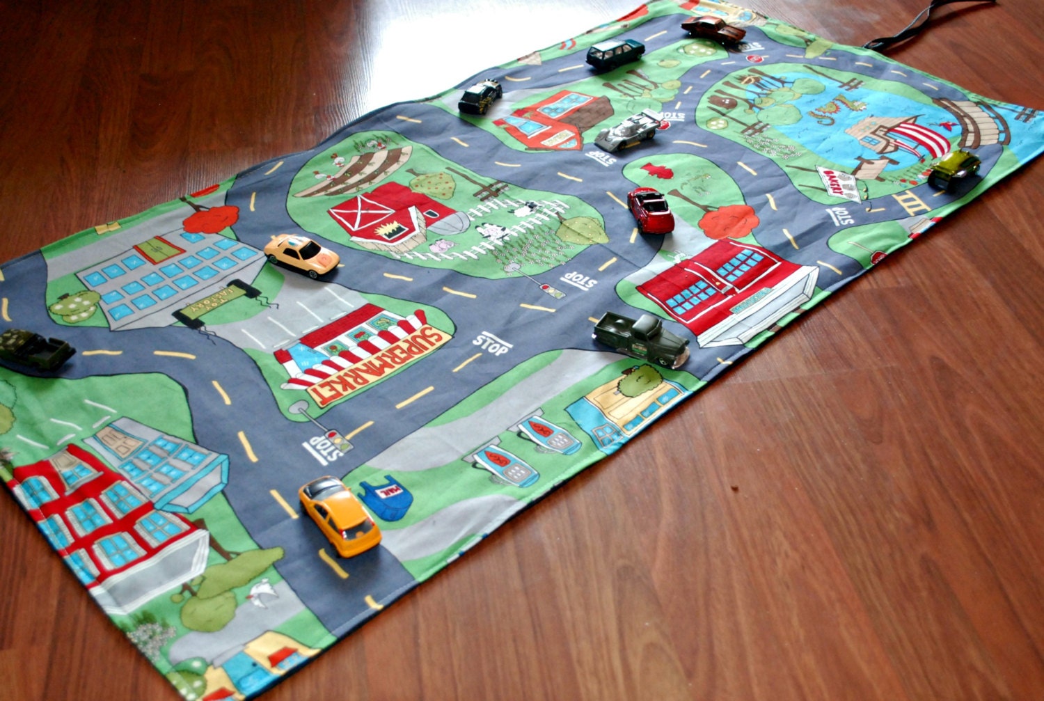 Portable Washable Fun Town Car Play Mat