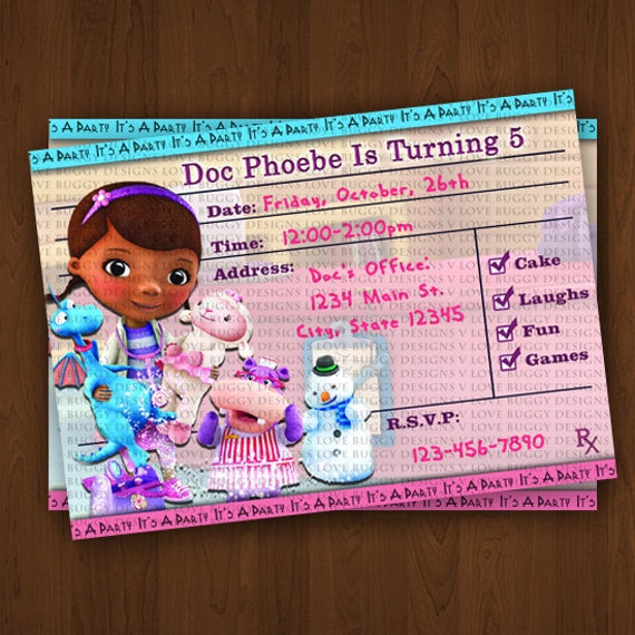 Doc Mcstuffins Invitations Doc Mcstuffins by lovebuggydesigns