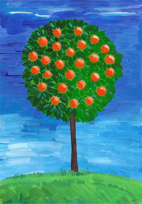 Orange Tree Original painting original artwork by elegant555