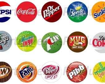 DOWNLOAD INSTANTLY - Soda Pop Bottle Cap Images Coke Pepsi Sprite Diet ...