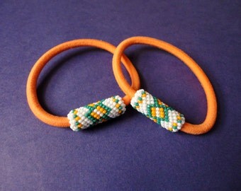 Native American Style Beaded Hair Ties