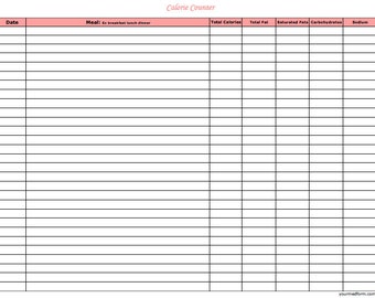 free printable calorie tracker spreadsheet