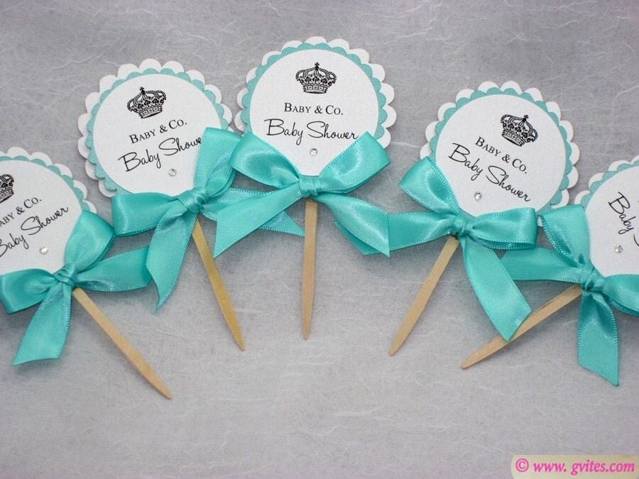 Baby & Co Cupcake Toppers Tiffany Party Favors Tiffany