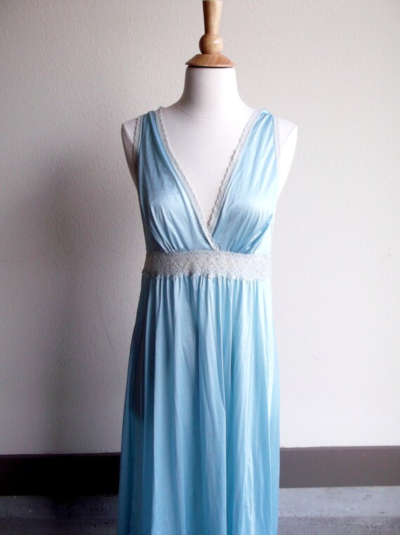 Vintage Blue Satin Slip Dress by MMVintage59 on Etsy