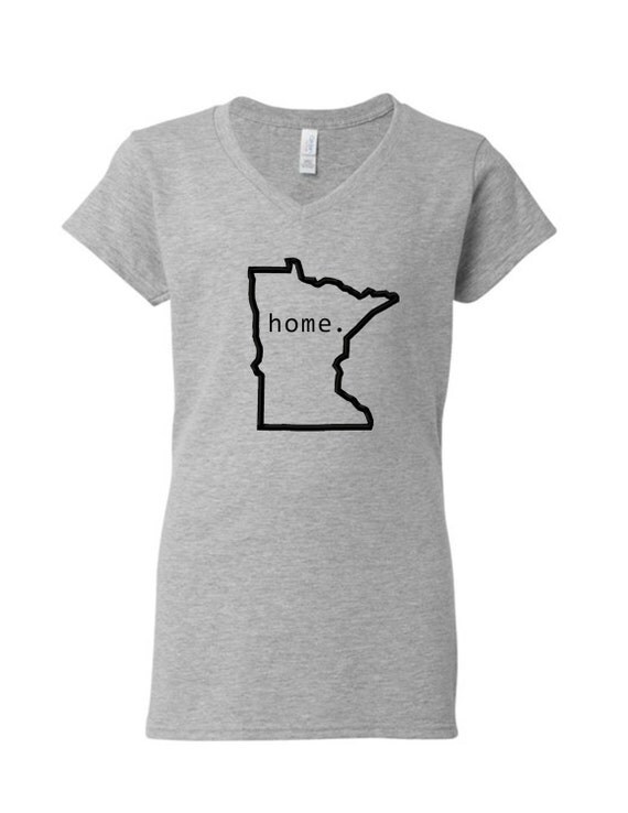 Women's Minnesota Home fitted v-neck shirt.