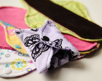 Custom Set of 4 - 11" Velour Cloth Menstrual Pads - Mama Cloth