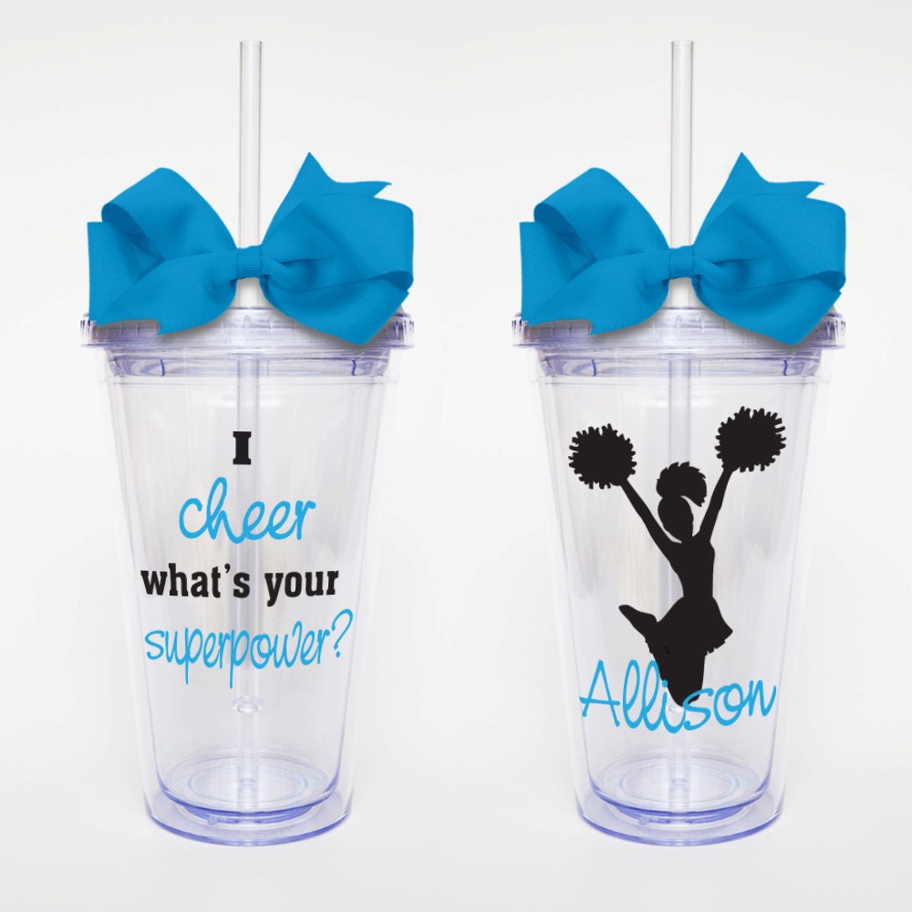 I Cheer Superpower Acrylic Tumbler Personalized by SweetSipsters