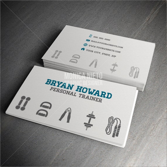 Custom Printable Personal Trainer Business Card Template/