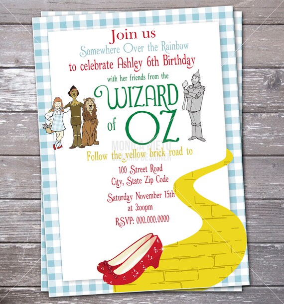 Wizard Of Oz Party Invitations Printable 1