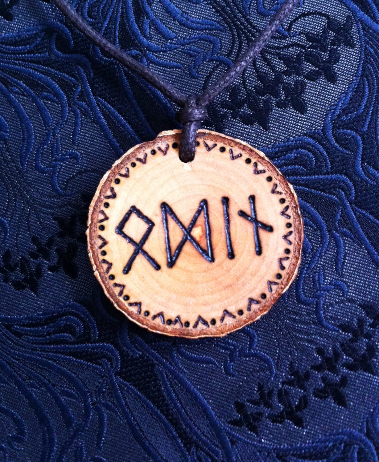 Odin Rune Wooden Pendant