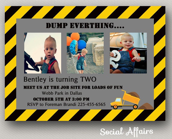 Construction Birthday Invitation - DIY Printable Il_570xn