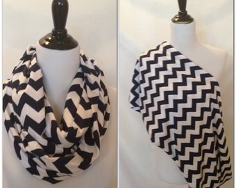 Nursing scarf- pick your finish! Navy chevron