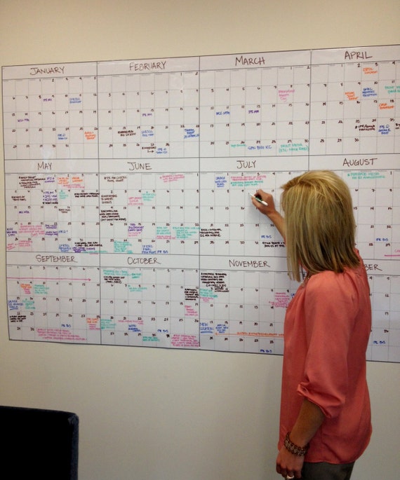 Oversized 72 x 48 Dry Erase Wall Calendar Made