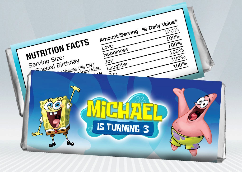 SpongeBob Patrick Candy Bar Wrapper