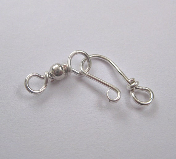 Download Items similar to Silver jewelry clasps, handmade findings ...