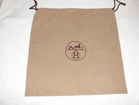 Authentic Hermes Dust Bag Storage Pouch Brown Velour