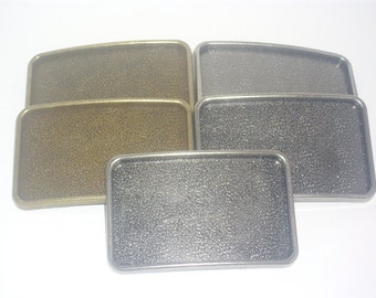 5 Belt Buckle Blanks - Antique Nickle & Brass Mix