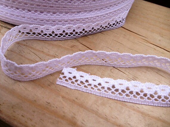 425 Yard Spool 3/8 White Lace Trim/Wholesale by RosyCheeksandCo